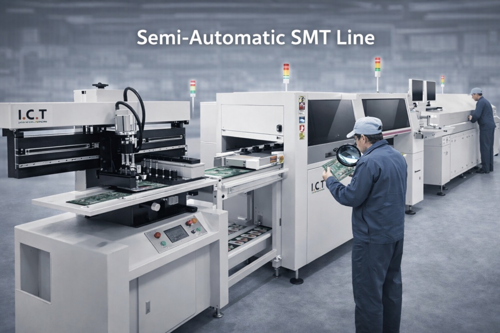 Semi-Automatic SMT Line Linha semiautomática SMT