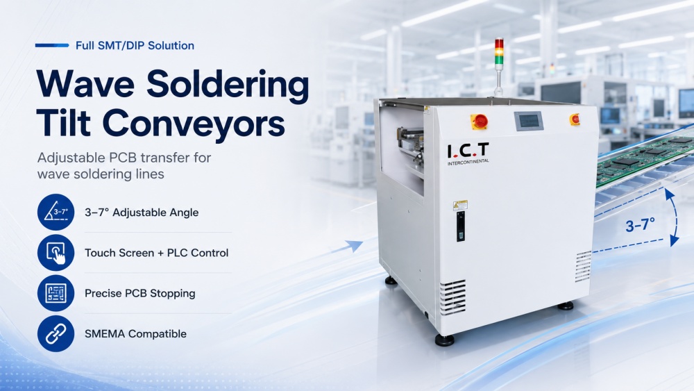 Wave Soldering Tilt Conveyor Inclinação de soldagem por onda Transportador SMT
