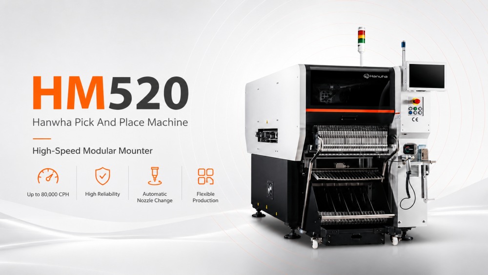 HM520 Hanwha Pick And Place Machine Máquina de picareta e colocação HM520 Hanwha