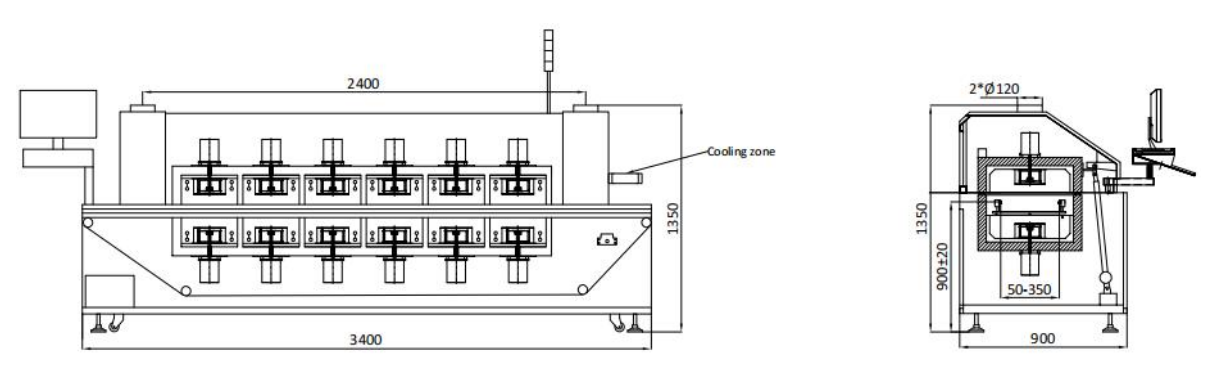 Máquina de forno de refluxo sem chumbo de 6 zonas SMT