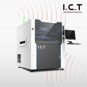 Impressora de pasta de solda com estrutura de tela totalmente automática on-line SMT LED Modelo high-end I.C.T-6534