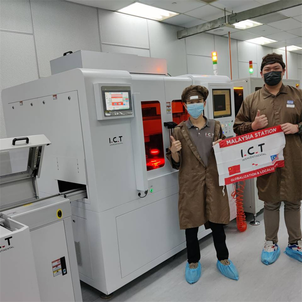 I.C.T | Sistema automático de singularização de substrato PCB Máquina de corte a laser