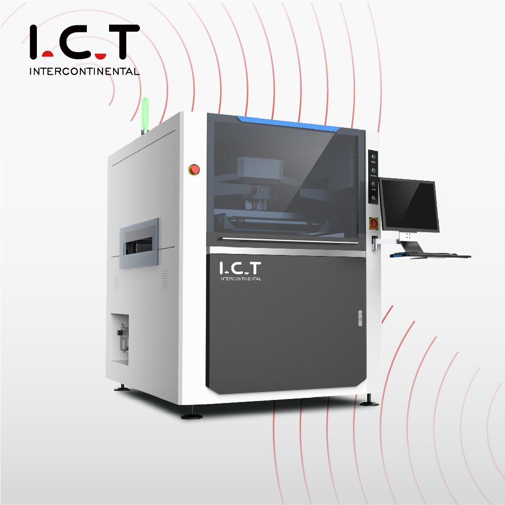 I.C.T |SMT Pasta de solda automática padrão de linha estêncil Máquina de impressão em spray