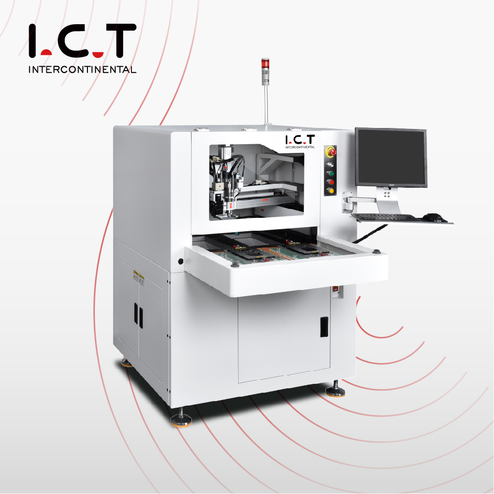 I.C.T |Visão PCB Máquina de fuso de roteador de corte de trabalho