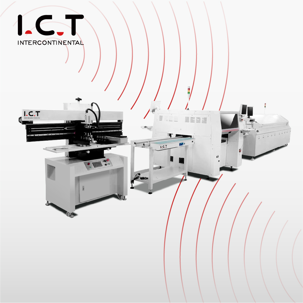 I.C.T |Linha de produção semiautomática SMT SMD