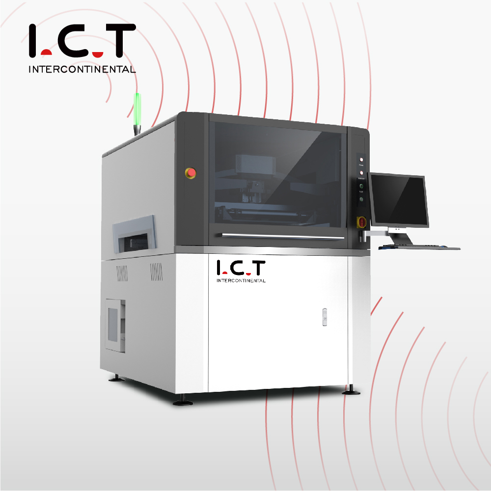 I.C.T |SMT Pasta de solda automática padrão de linha estêncil Máquina de impressão em spray