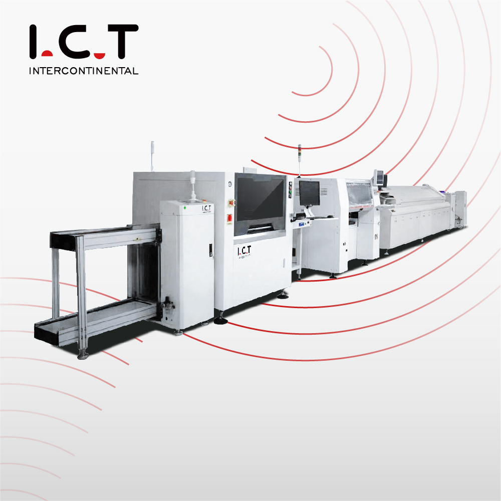 I.C.T |Linha de montagem de desktop de máquina de seleção SMT Linha de produção