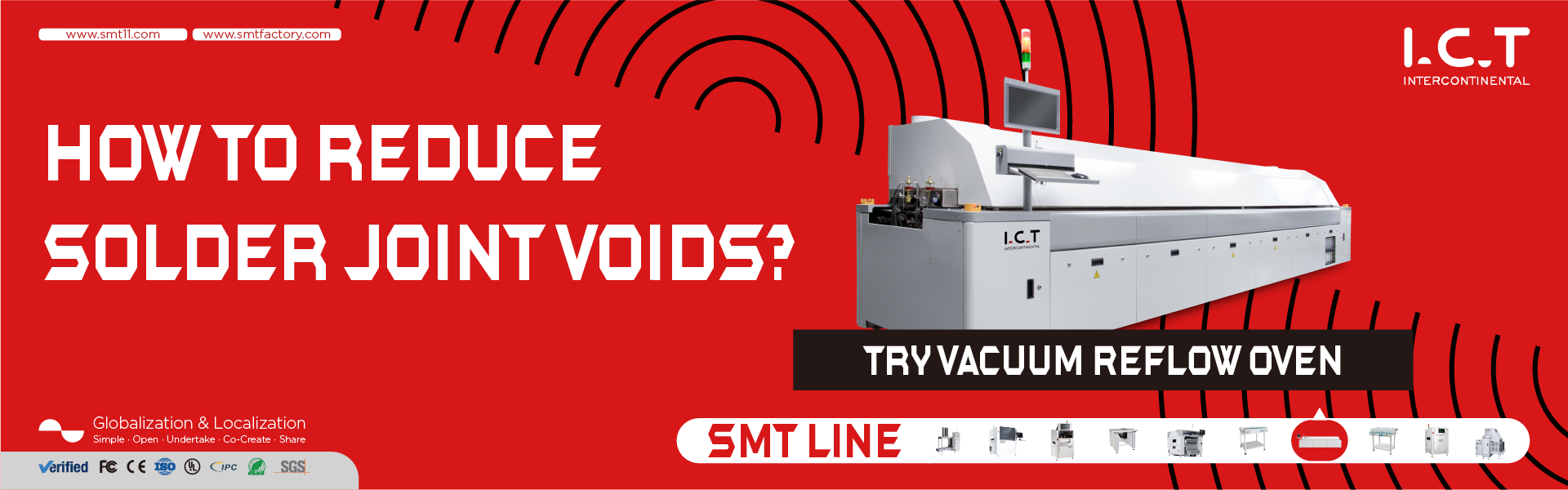 máquina de solda por refluxo a vácuo banner smtfactory