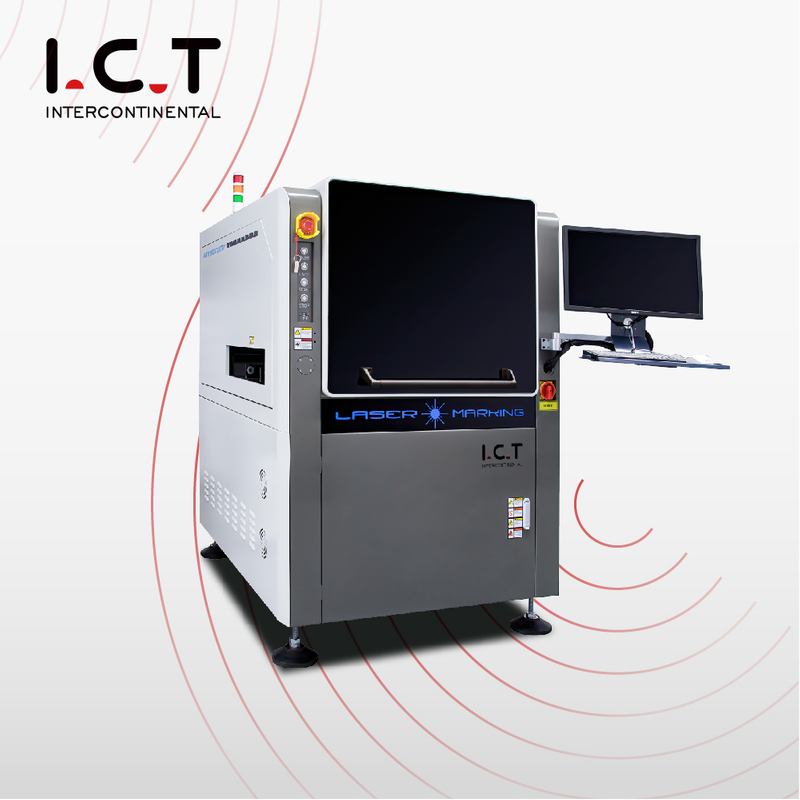 I.C.T |Máquina do cilindro da impressão da caneca da marcação da data do laser da fibra de 30 watts para o PWB