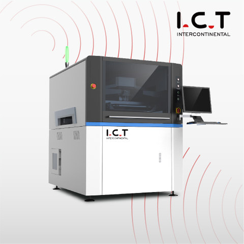 I.C.T |Impressora de pasta de solda de tela de montagem SMD PCB totalmente automática estêncil