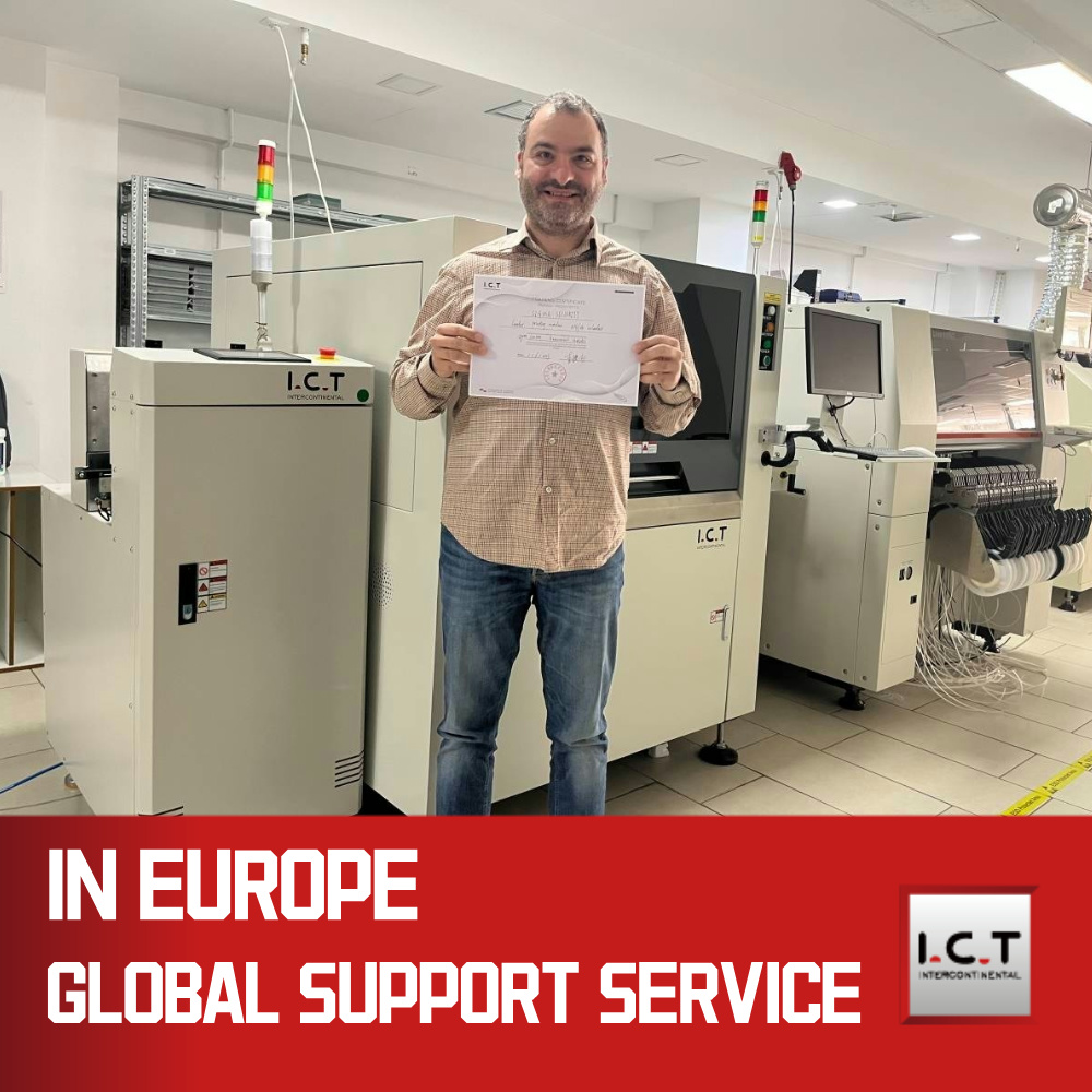 I.C.T | Impressora de pasta de solda com tela de vácuo semiautomática para aplicação de solda