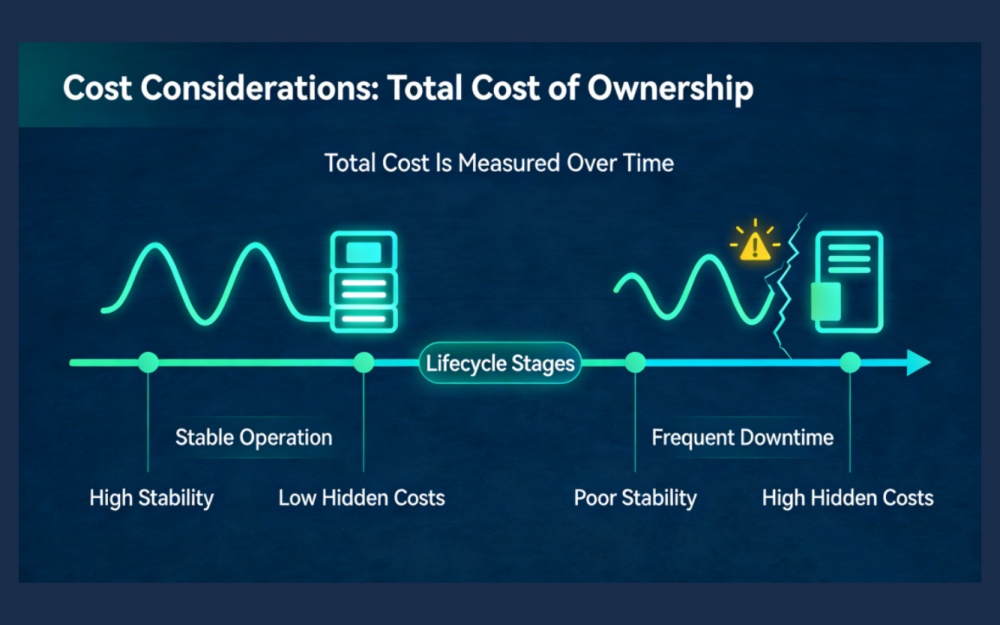 O custo total &eacute; medido ao longo do tempo