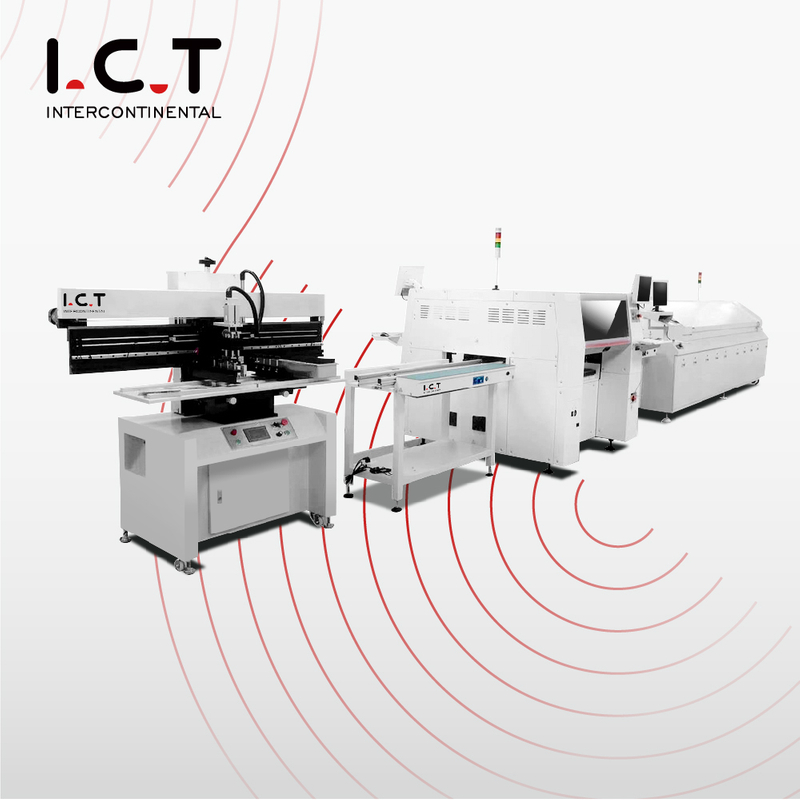 I.C.T |Linha de produção semiautomática rápida e flexível SMD PCBA
