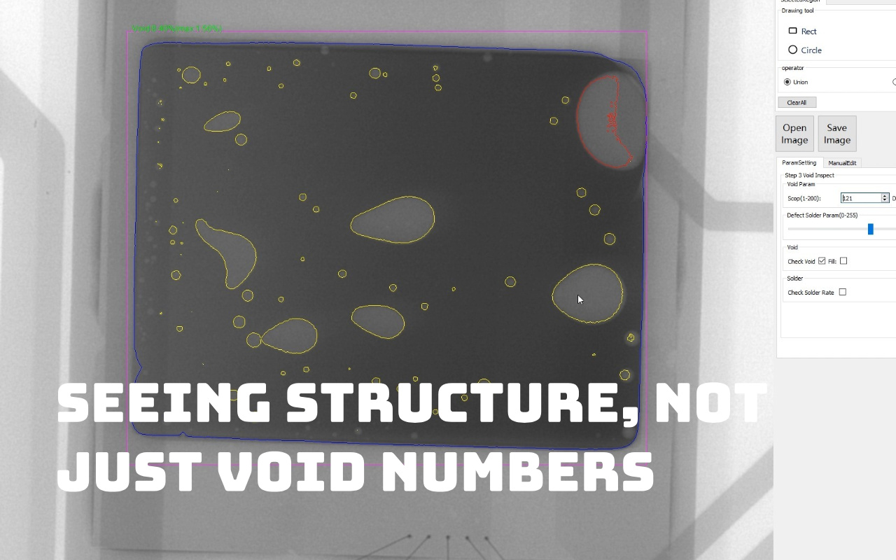 2. O que os raios X realmente revelam sobre os vazios BGA