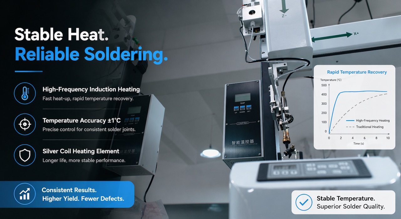 1-2 Stable Heat Reliable Soldering 1-2 Solda confiável com calor estável