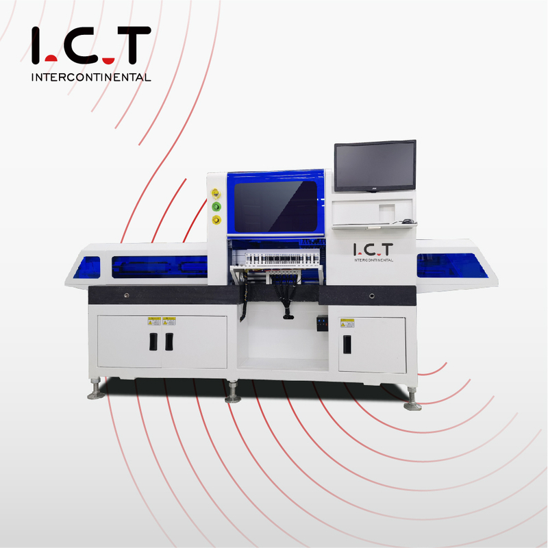 I.C.T |LED Chip Mounter Inline SMD Máquina Pick and Place de montagem com 8 cabeças 66 alimentadores