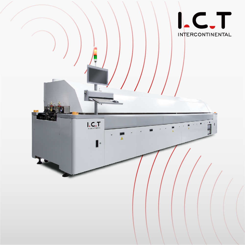 I.C.T Forno de refluxo SMT Máquina com largura 450 tamanho PCB