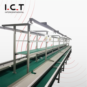 I.C.T LED TV SMT Montagem Transportador SMT Linha de Cintura com Mesas de Trabalho