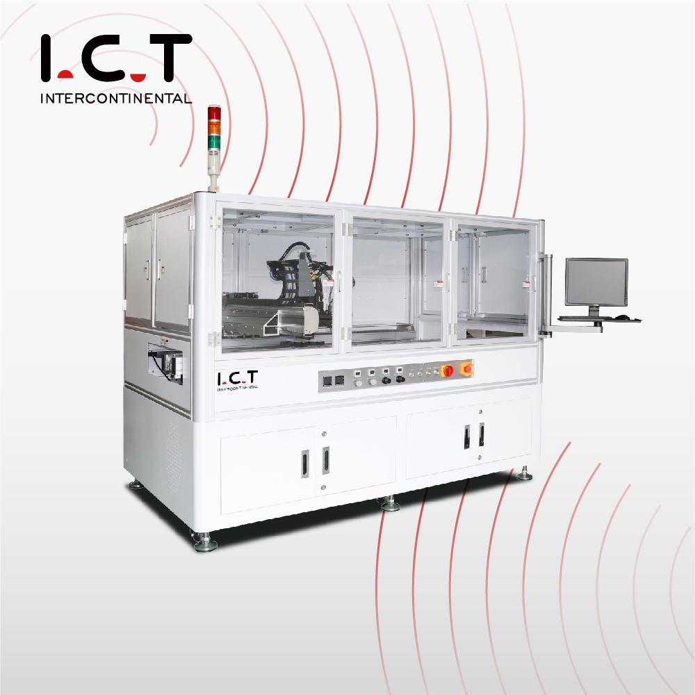I.C.T |Máquina industrial semiautomática de robô de mesa com dispensador de cola quente