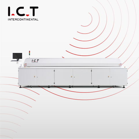 I.C.T |Forno de refluxo para máquina de solda sem chumbo de nitrogênio SMT 150-200w para SMT 12 zonas