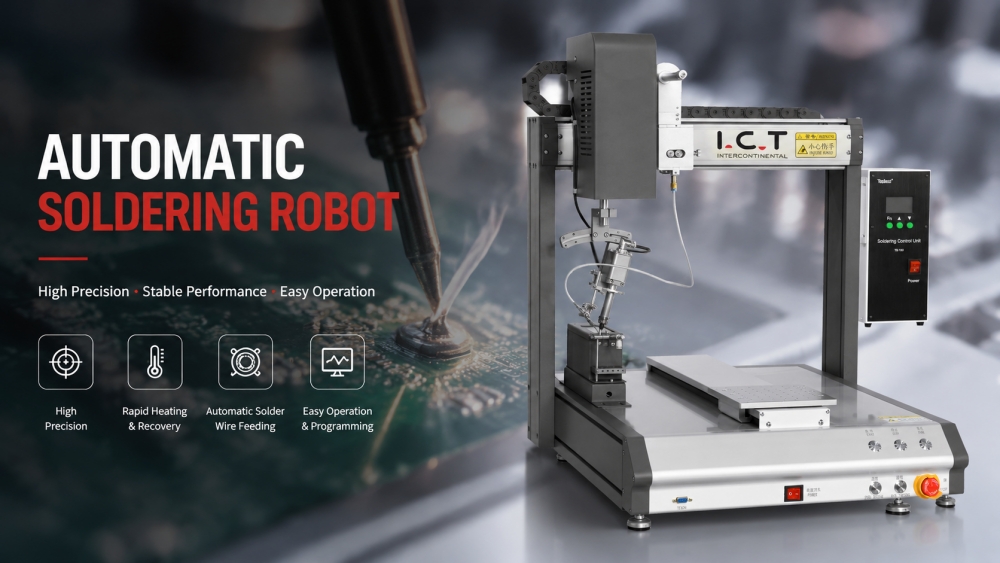 I.C.T Automatic Soldering Robot I.C.T Robô de solda automática