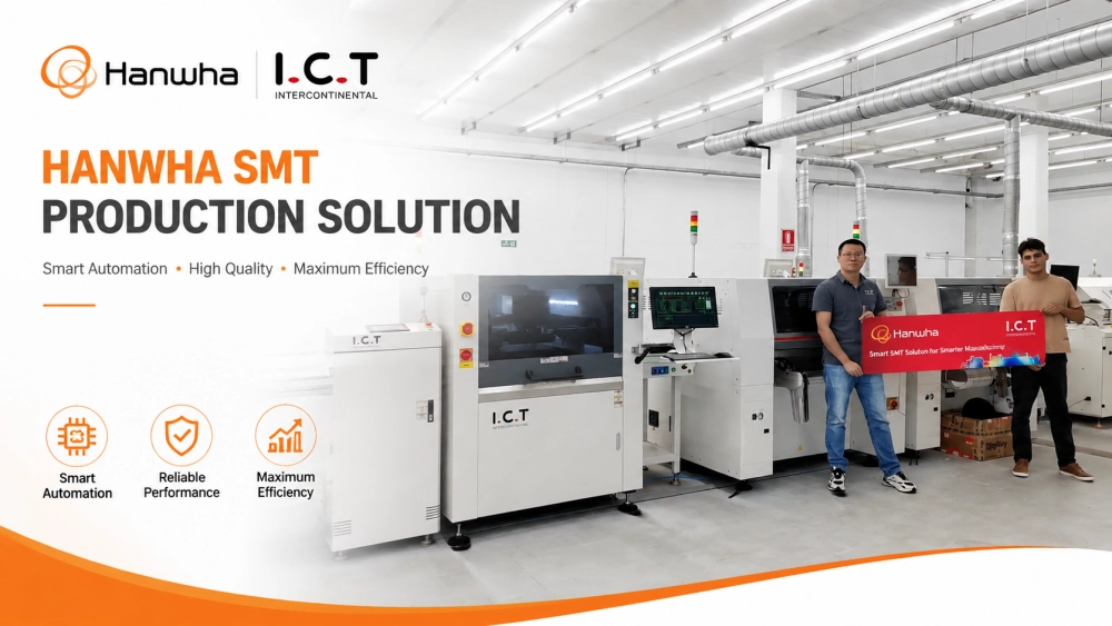 I.C.T Hanwha SMT Linha de produ&ccedil;&atilde;o.webp