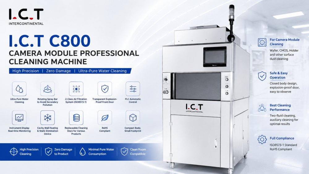 M&aacute;quina de limpeza de m&oacute;dulo de c&acirc;mera I.C.T-C800 