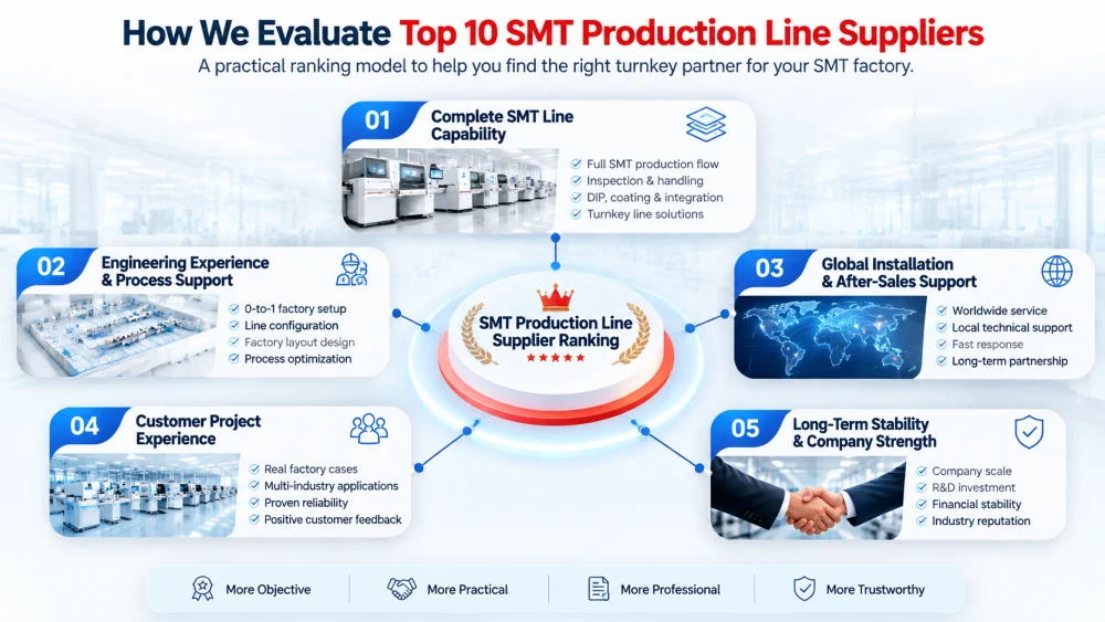 COMO avaliar os 10 principais fornecedores de linhas de produ&ccedil;&atilde;o SMT.webp